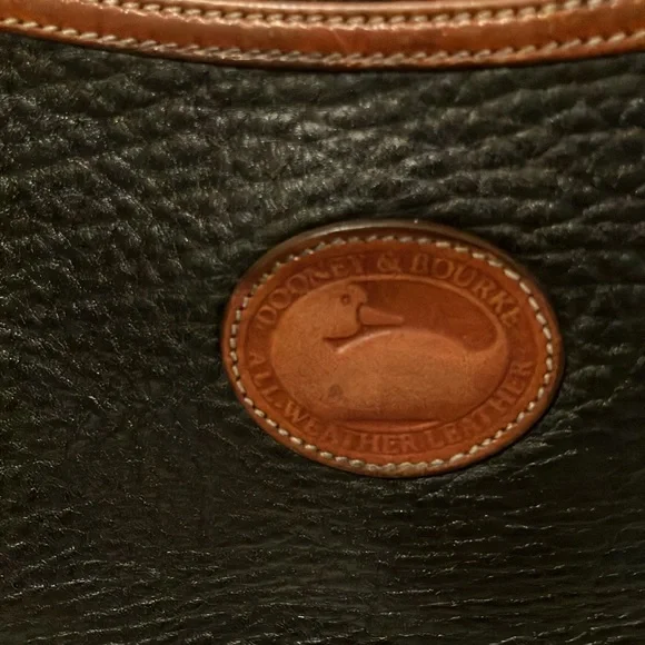 Dooney & Bourke Black and Tan Pebble Leather Crossbody. - Picture 3 of 7